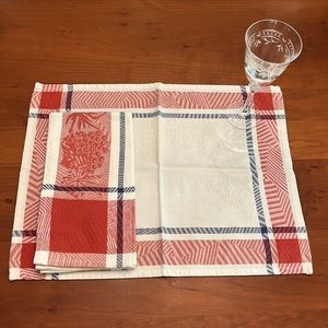 VTG Le Jacquard Français Grapes (Raisins) Napkin & Placemat Set 2